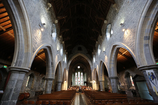 Breathtaking view of the inside of the St. Canice's Cathedral, Kilkenny Cathedral, Ireland