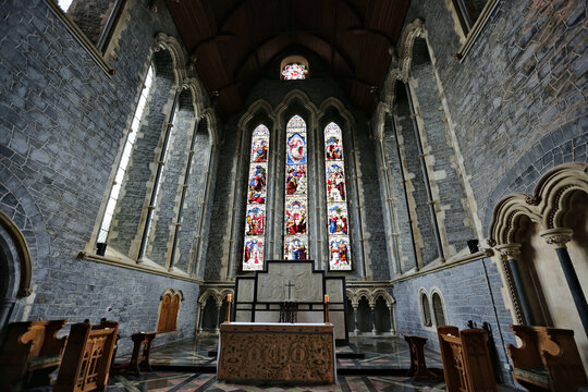 Breathtaking view of the inside of the St. Canice's Cathedral, Kilkenny Cathedral, Ireland