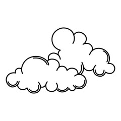 Silized clouds. Decorative tattoo art. Isolated vector illustration.