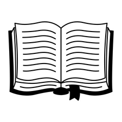 Old magic book. Decorative tattoo art. Isolated vector illustration.