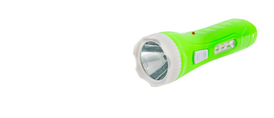 Handheld portable electric light flashlight - White background