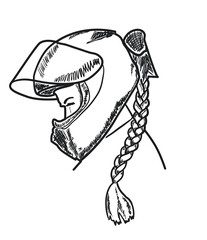 Portrait of a girl in a motorcycle helmet