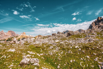 Three Peaks Nature Park in the Dolomites, Italy.