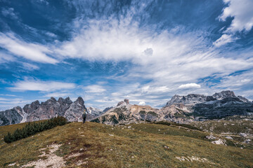 Obraz premium Three Peaks Nature Park in the Dolomites, Italy.
