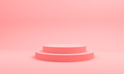 Abstract 3D render of cylinder podium