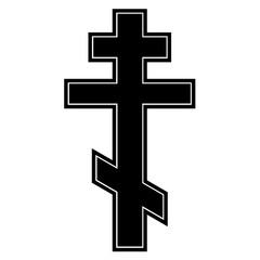 Russian orthodox cross isolated on white. Eastern Christian orthodox cross icon, vector illustration