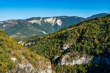 French countryside at Saint Martin le Colonel. View of the Vercors, France