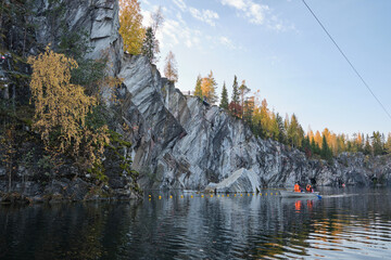 Landmark of Russia, marble quarry Ruskeala reserve, Karelia