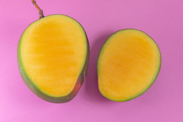 Mango on the pink background