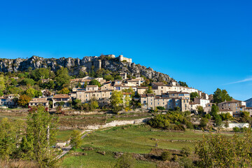 Fototapeta na wymiar Trigance in Verdon Gorge, Gorges du Verdon in Provence, France