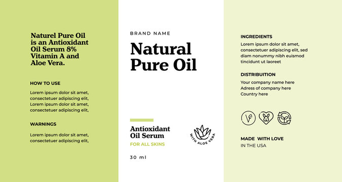 Label Design For Cosmetic Packaging Editable Template Minimal Layout