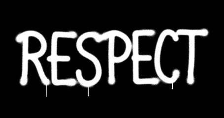 Respect spray painted inscription isolated