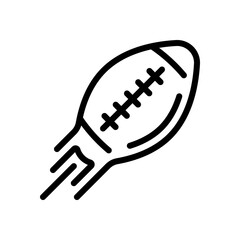 American football, rugby ball, sport logo. Black linear icon with editable stroke on white background