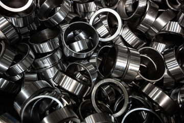 Texture background, round metal rings blanks for bearings
