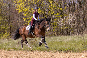 Mädchen reitet im Gelände © Nadine Haase