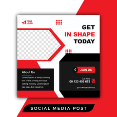 get in shape gym modern social media post 