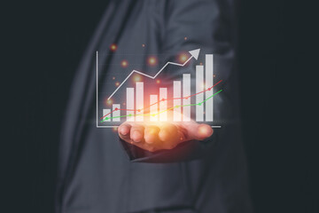 Business ideas to analyze success graphs, Business concept.