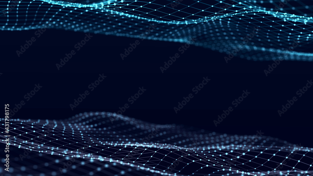 Fototapete Internet technology network. Abstract background with repeating data. 3d rendering.