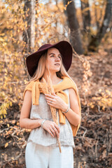 A beautiful young girl. Portrait in the forest