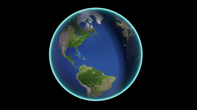 Obracająca się Ziemia - Ameryka, Europa