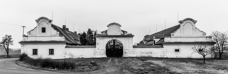 Fototapeta premium Rural baroque homestead. Typical Czech architecture