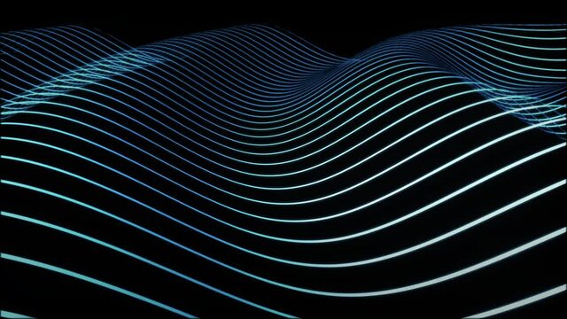 Line waves motion graphics background. An abstract, digital animation loop