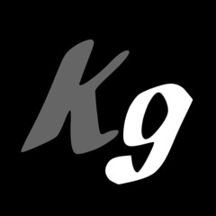 Kg initial handwritten logo for identity