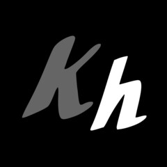 Kh initial handwritten logo for identity