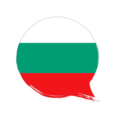 Bulgarian flag, banner with grunge brush. Background in national original colors. Vector illustration.