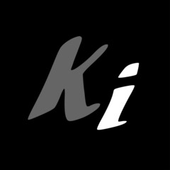 Ki initial handwritten logo for identity