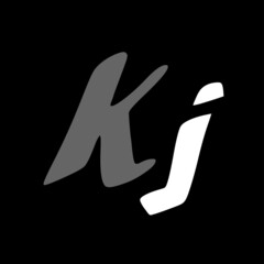 Kj initial handwritten logo for identity
