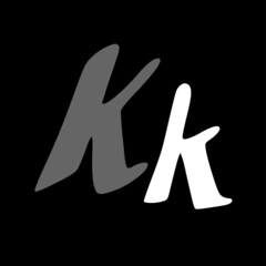 Kk initial handwritten logo for identity