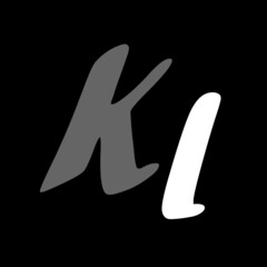 Kl initial handwritten logo for identity