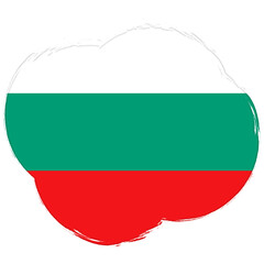 Bulgarian flag, banner with grunge brush. Background in national original colors. Vector illustration.