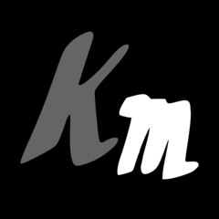 Km initial handwritten logo for identity