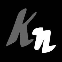Kn initial handwritten logo for identity