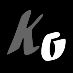 Ko initial handwritten logo for identity