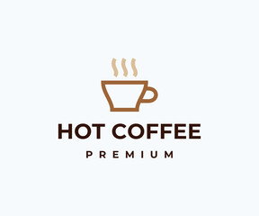 Hot Coffee logo design vector illustration