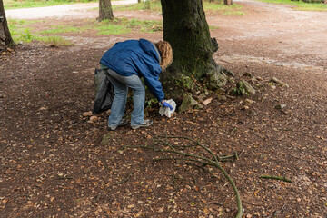 garbage collection day in nature