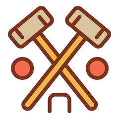 Croquet icon. Outline Croquet vector icon for web design isolated on white background
