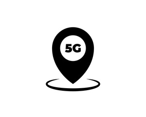 Vector technology icon network sign 5G. Illustration 5g internet symbol in flat line minimalism style