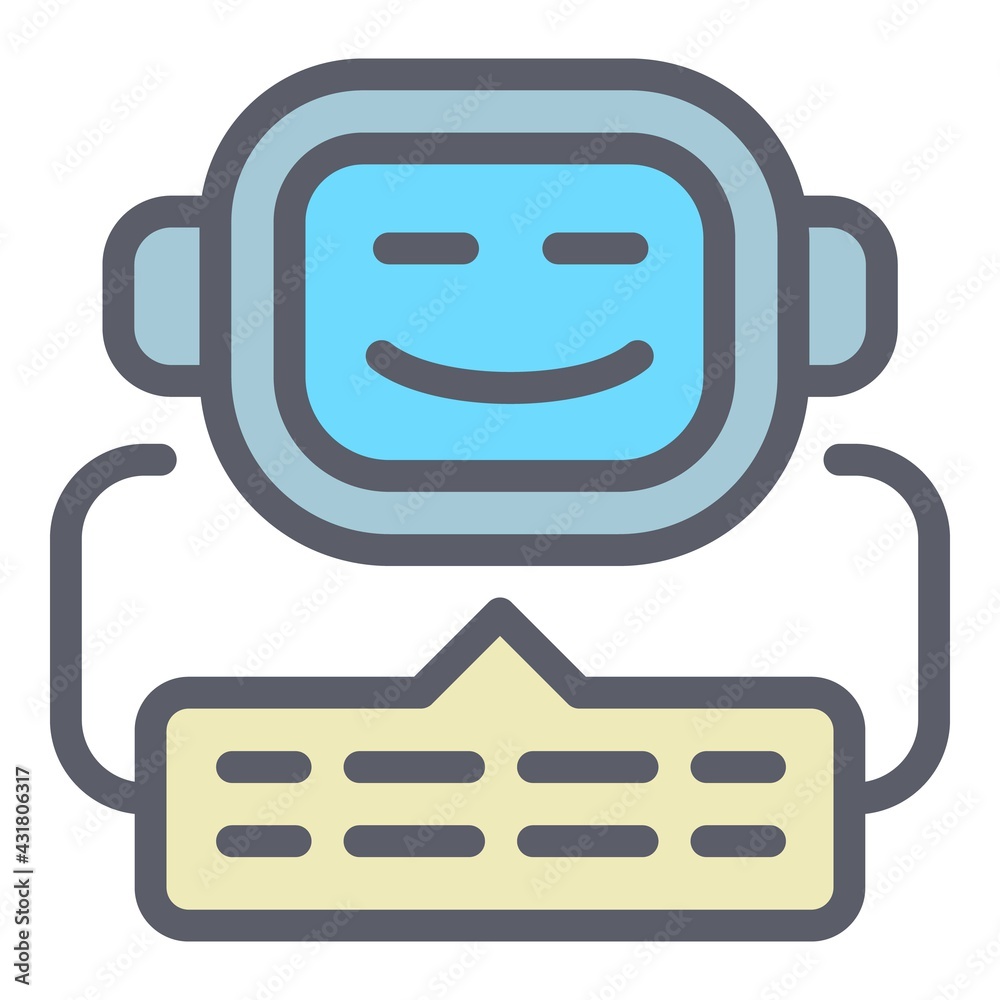 Poster chatbot icon. outline chatbot vector icon for web design isolated on white background