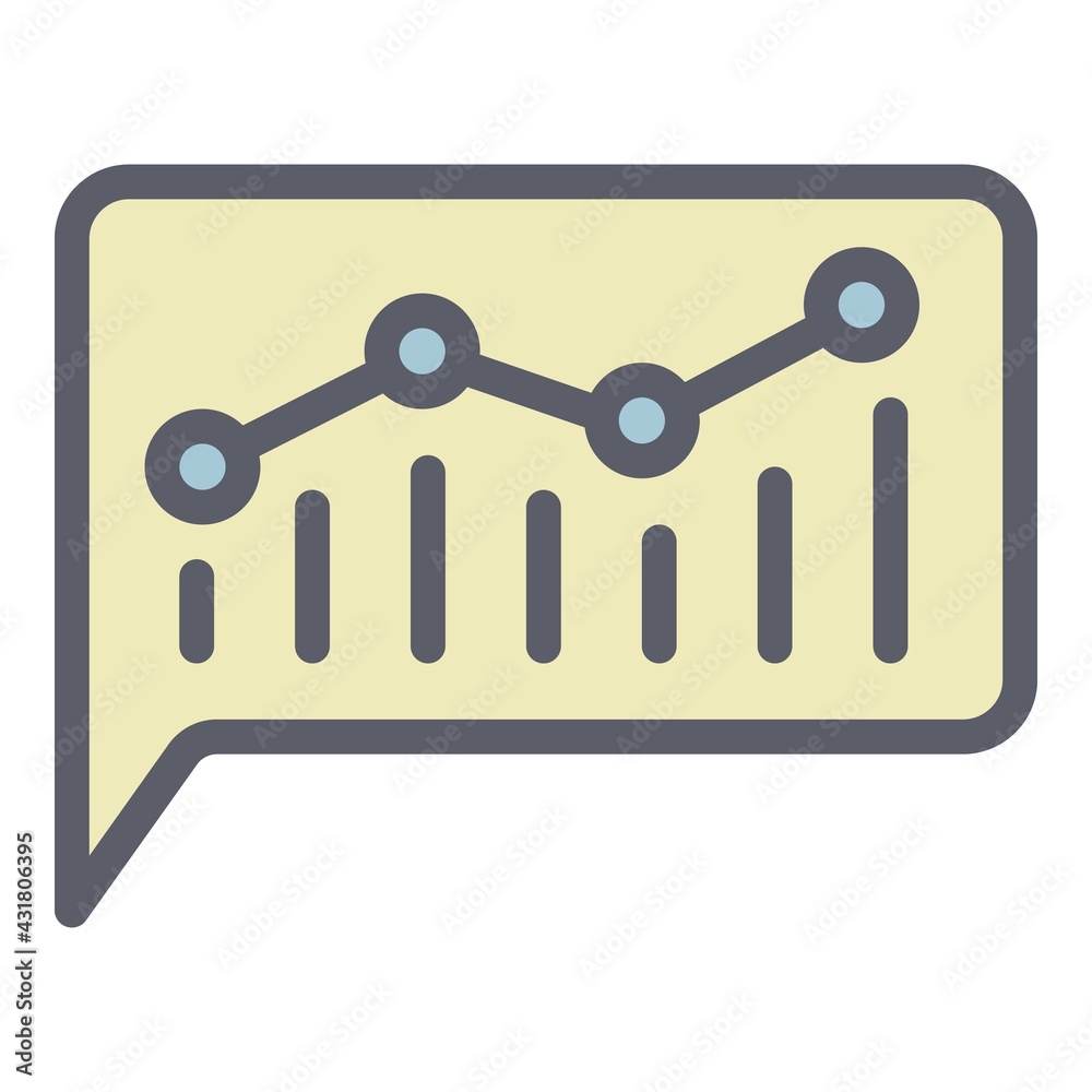 Poster chart chatbot icon. outline chart chatbot vector icon for web design isolated on white background