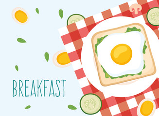 toast with egg and cucumbers