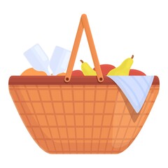 Obraz premium Snacks basket icon. Cartoon and flat of Snacks basket vector icon for web design isolated on white background