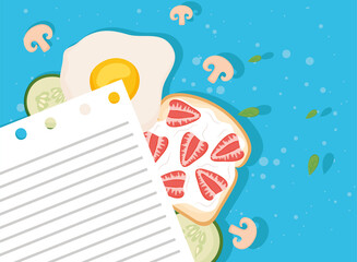 toast and egg with paper note