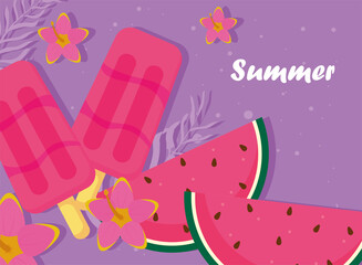 summer watermelons ice creams