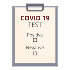 Test covid result icon. Cartoon and flat of Test covid result vector icon for web design isolated on white background