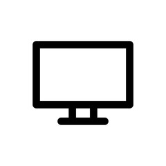 Screen icon. Monitor, TV, candy bar. Black bold outline linear silhouette. Front view. Vector simple flat graphic illustration. The isolated object on a white background. Isolate.