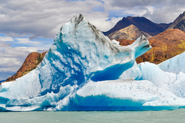 Plakat iceberg of glacier in the mountains
